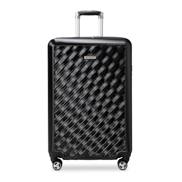 variant:41415698448461 RBH Melrose Hardside Medium Checked Spinner Luggage Black