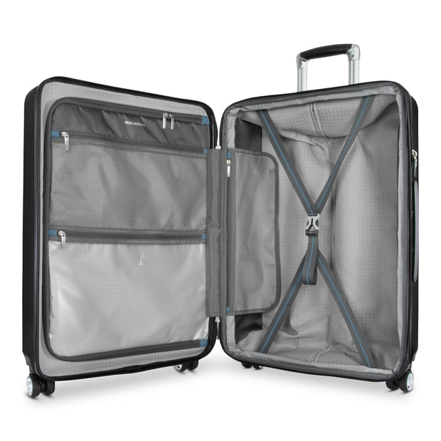 variant:41415698448461 RBH Melrose Hardside Medium Checked Spinner Luggage Black