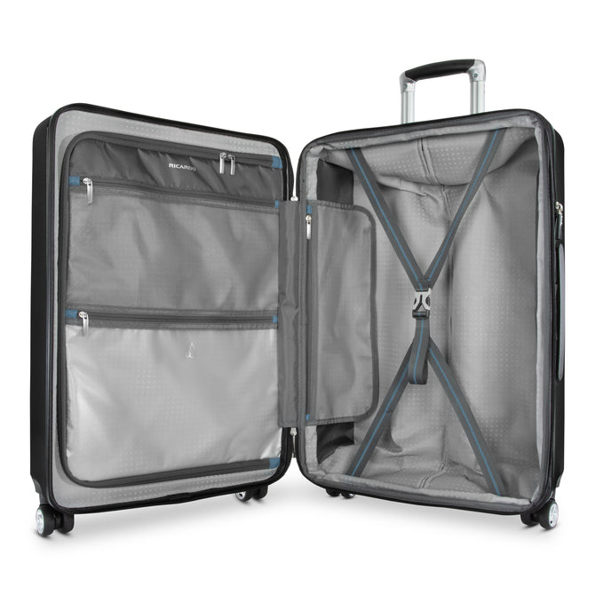 variant:41415698448461 RBH Melrose Hardside Medium Checked Spinner Luggage Black