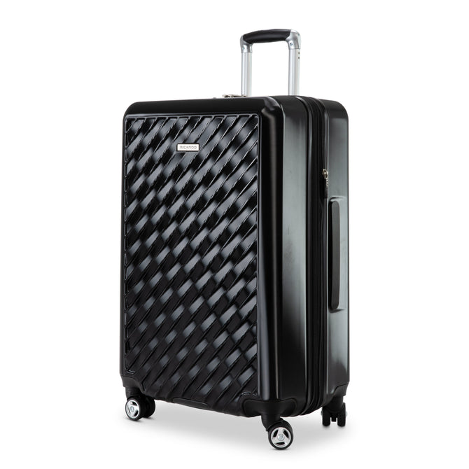 variant:41415698448461 RBH Melrose Hardside Medium Checked Spinner Luggage Black