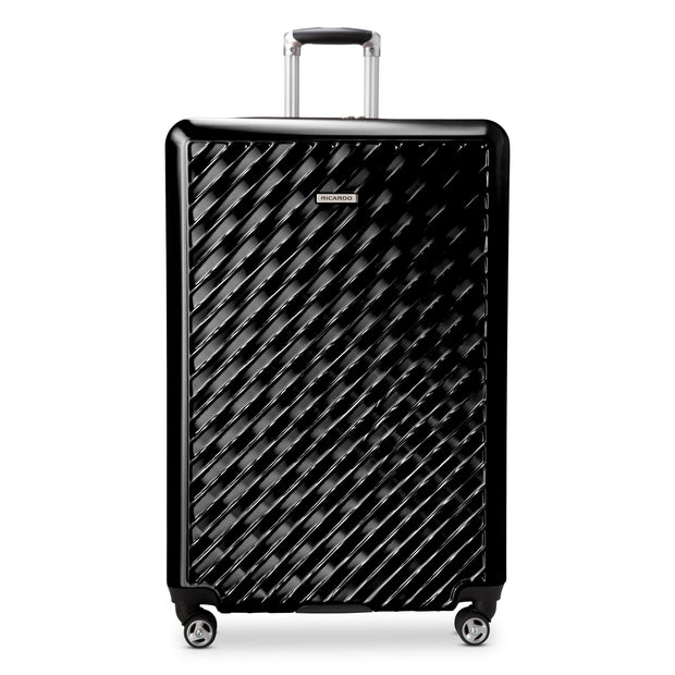 variant:41415698251853 RBH Melrose Hardside Large Checked Spinner Luggage Black