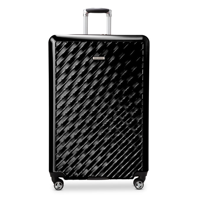 variant:41415698251853 RBH Melrose Hardside Large Checked Spinner Luggage Black
