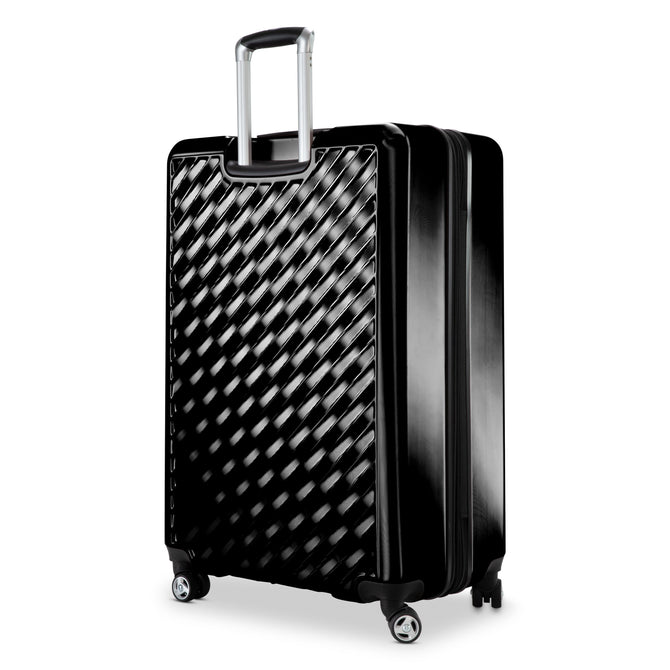 variant:41415698251853 RBH Melrose Hardside Large Checked Spinner Luggage Black