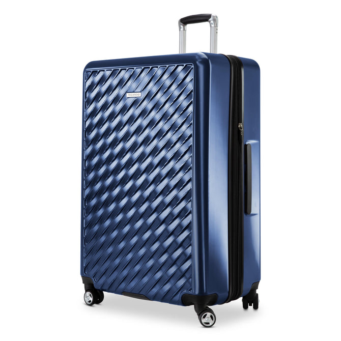 variant:41415698219085 RBH Melrose Hardside Large Checked Spinner Luggage Prussian Blue
