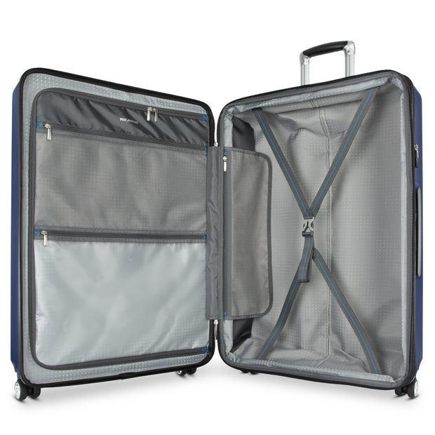 variant:41415698219085 RBH Melrose Hardside Large Checked Spinner Luggage Prussian Blue
