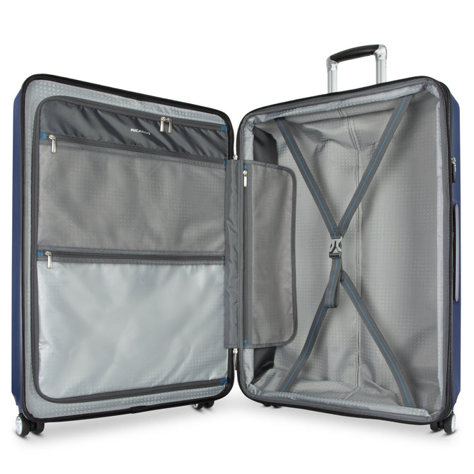 variant:41415698219085 RBH Melrose Hardside Large Checked Spinner Luggage Prussian Blue