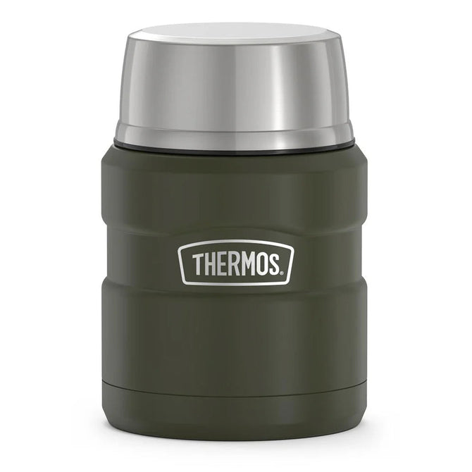 variant:41903167766605 16 oz. Stainless Steel Food Jar w Folding Spoon Matte Army Green