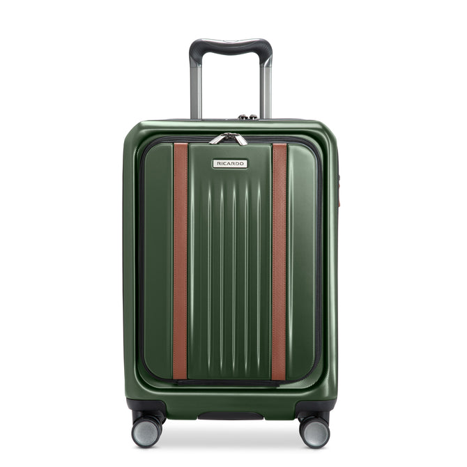 variant:41415701790797 RBH Montecito 2.0 Hardside Carry-On Front Opening Spinner Luggage Hunter Green