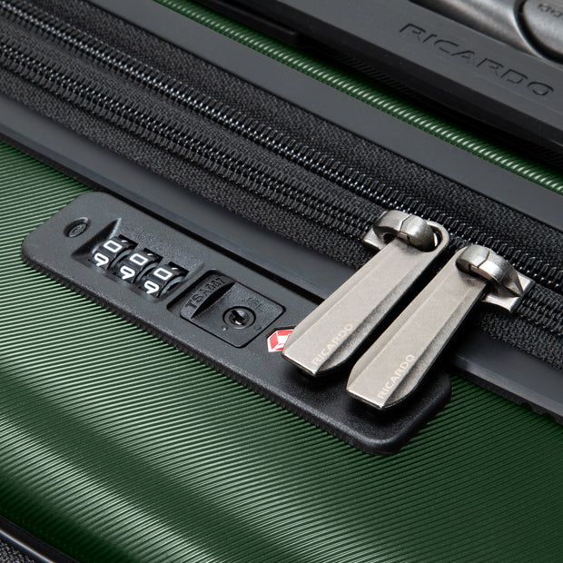 variant:41415701790797 RBH Montecito 2.0 Hardside Carry-On Front Opening Spinner Luggage Hunter Green