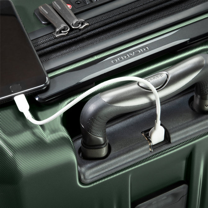 variant:41415701790797 RBH Montecito 2.0 Hardside Carry-On Front Opening Spinner Luggage Hunter Green