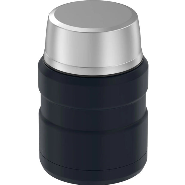 variant:41903167701069 16 oz. Stainless Steel Food Jar w Folding Spoon Matte Midnight Blue