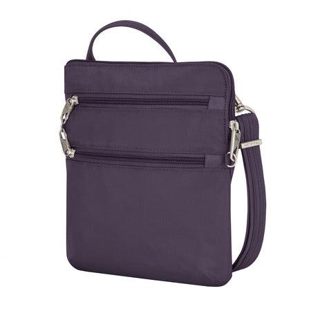 variant:41415644840013 travelon Slim Double Zip Crossbody purple