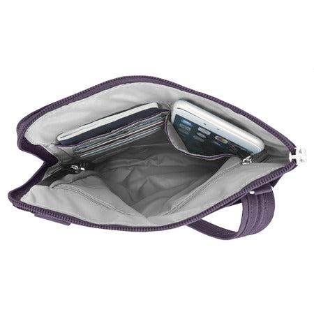variant:41415644840013 travelon Slim Double Zip Crossbody purple