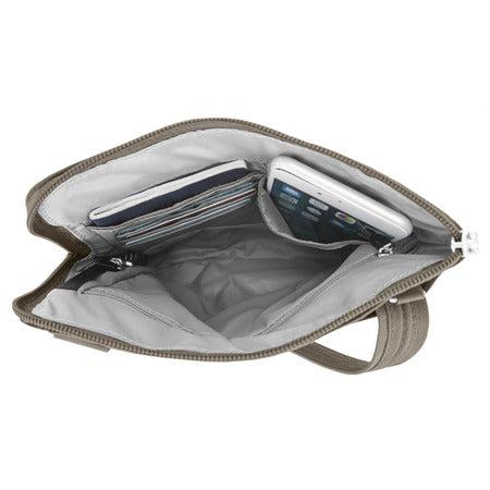 variant:41415644938317 travelon Slim Double Zip Crossbody nutmeg