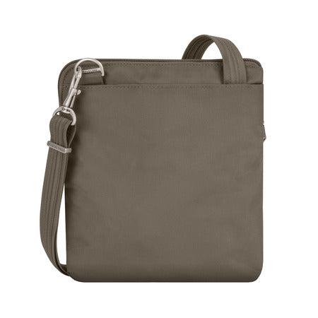 variant:41415644938317 travelon Slim Double Zip Crossbody nutmeg