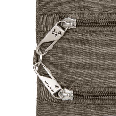 variant:41415644938317 travelon Slim Double Zip Crossbody nutmeg