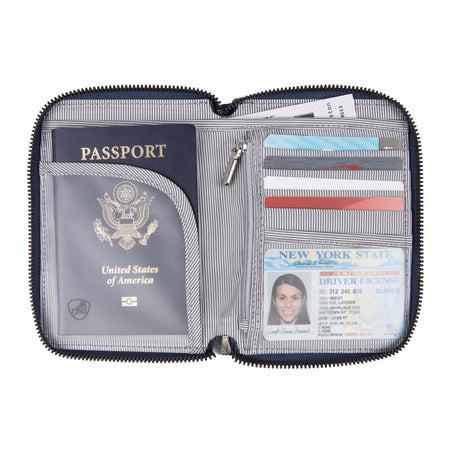 variant:41415646019661 travelon RFID Blocking Passport Zip Wallet ocean