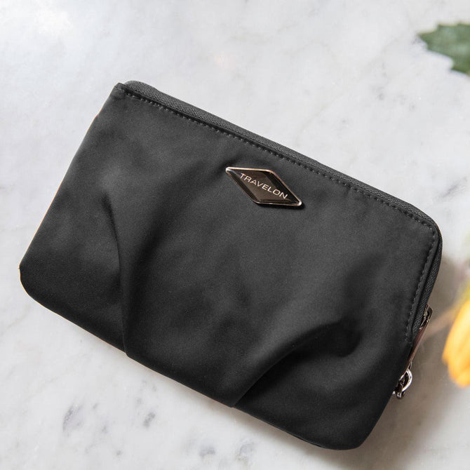 variant:41415690518605 Travelon Parkview Anti-Theft Double Zip Crossbody Clutch - Black