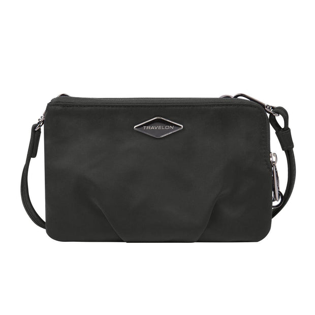variant:41415690518605 Travelon Parkview Anti-Theft Double Zip Crossbody Clutch - Black
