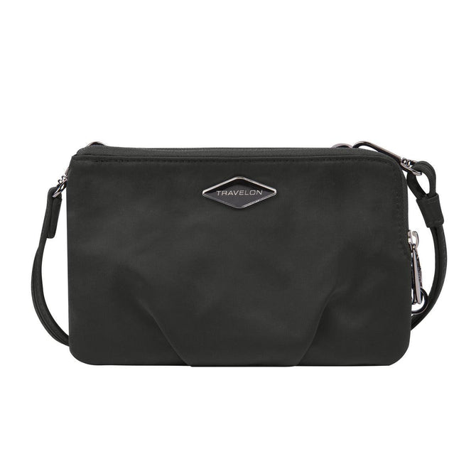 variant:41415690518605 Travelon Parkview Anti-Theft Double Zip Crossbody Clutch - Black