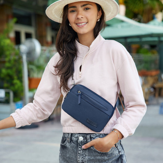 variant:41415648116813 travelon Small Crossbody navy