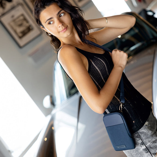 variant:41415740424269 Metro Anti Theft Stadium Mini Crossbody Navy