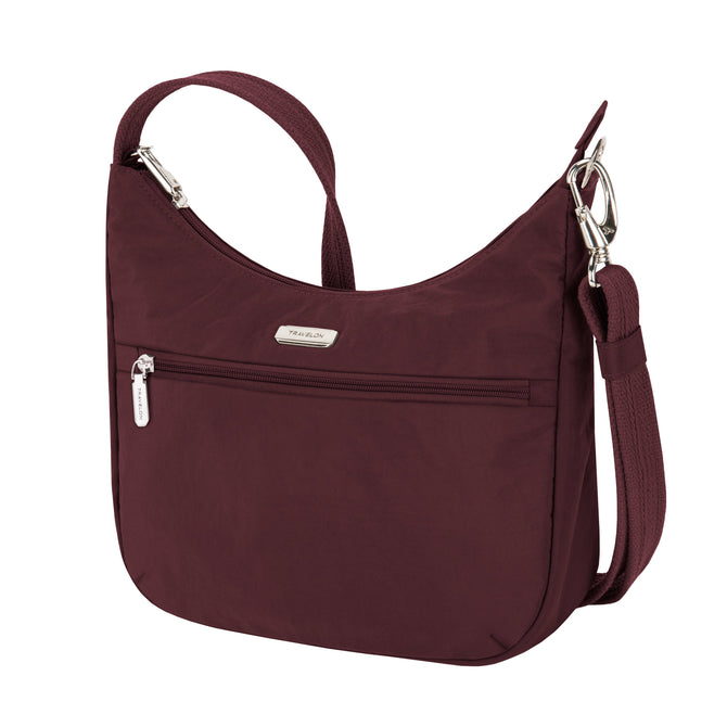 variant:41415648936013 Travelon Anti-Theft Essentials East/West Small Hobo Dark Bordeaux