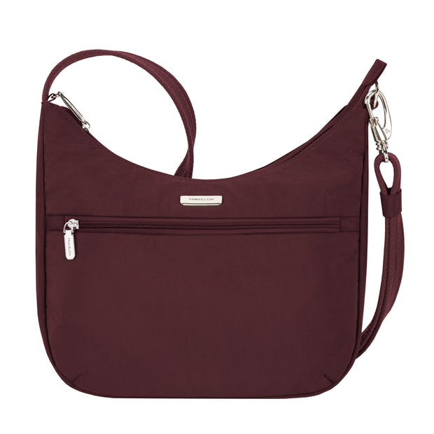 variant:41415648936013 Travelon Anti-Theft Essentials East/West Small Hobo Dark Bordeaux