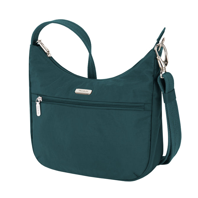 variant:41415649034317 Travelon Anti-Theft Essentials East/West Small Hobo Peacock