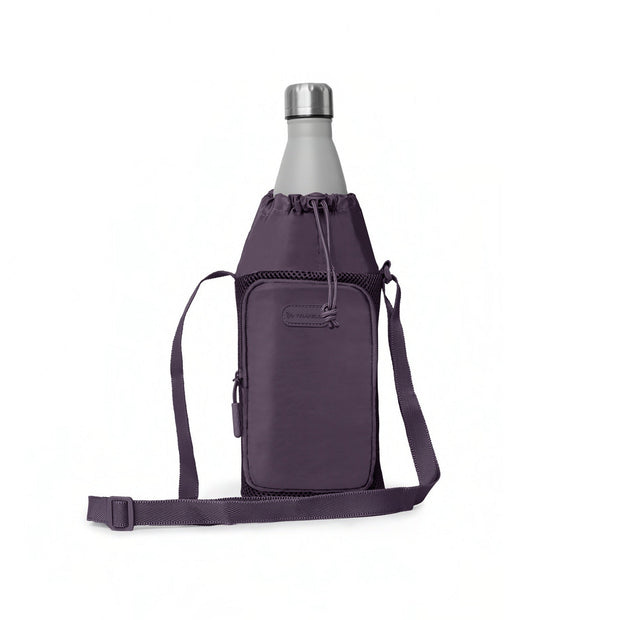 variant:41415733411917 Travelon Pi Gogo Insulated Water Bottle Tote Blackberry
