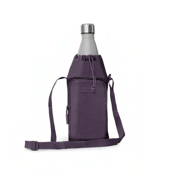 variant:41415733411917 Travelon Pi Gogo Insulated Water Bottle Tote Blackberry