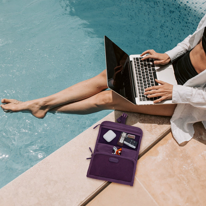 variant:41415733575757 Travelon Pi Forget Me Not Mini Organizer Blackberry