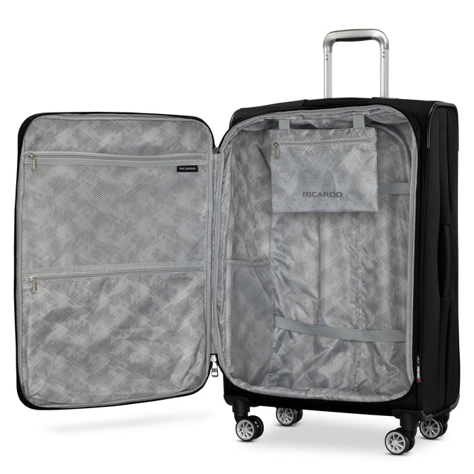 variant:41415703167053 RBH Hermosa Softside Large Checked Spinner Luggage Black