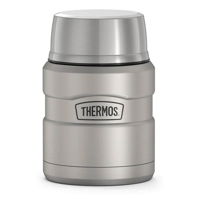 variant:41903167799373 16 oz. Stainless Steel Food Jar w Folding Spoon Matte Stainless Steel