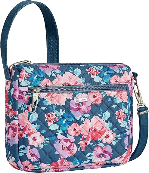 variant:41415606632525 Travelon Anti Theft Classic Small E W blossom floral