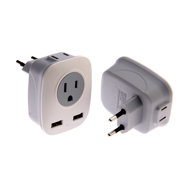 Dual USB Euro Adapter