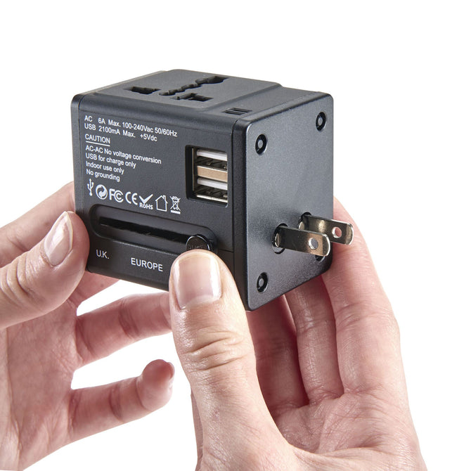 Smooth Trip International Adapter Cube with Dual USB Chargers