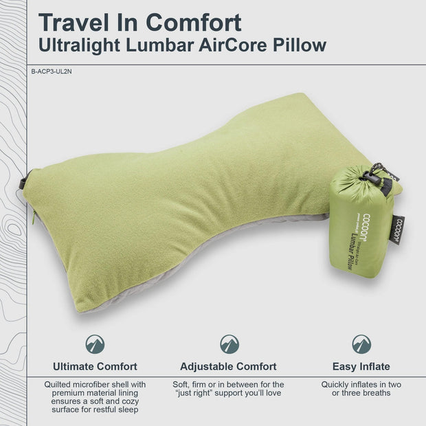 variant:41415734853709 Cocoon Ultralight Lumbar AirCore Pillow Wasabi
