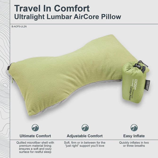 variant:41415734853709 Cocoon Ultralight Lumbar AirCore Pillow Wasabi