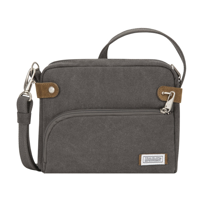 variant:41415625932877 Travelon Anti-Theft Heritage Crossbody - Pewter
