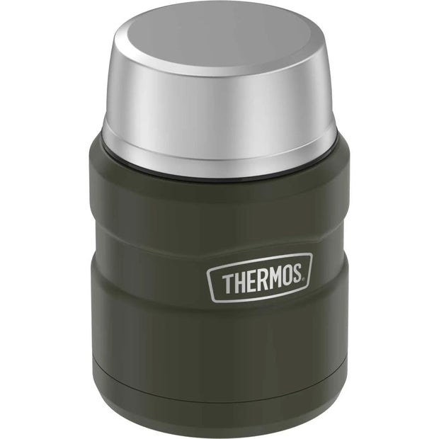 variant:41903167766605 16 oz. Stainless Steel Food Jar w Folding Spoon Matte Army Green