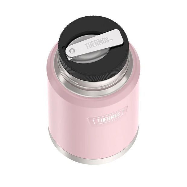 variant:41903142600781 24 oz Stainless Steel Food Jar w/ Spoon Sunset Pink
