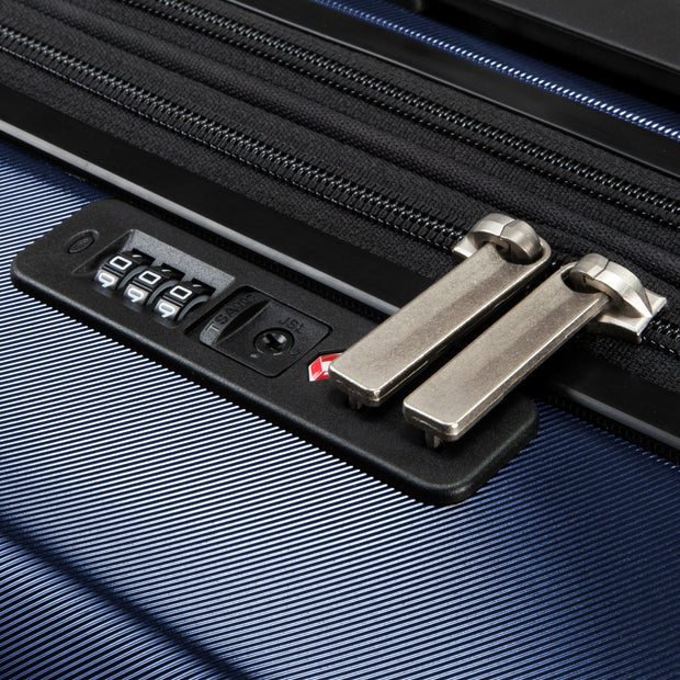 variant:41415698219085 RBH Melrose Hardside Large Checked Spinner Luggage Prussian Blue
