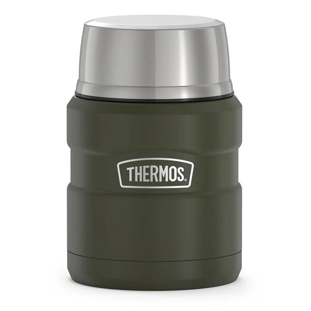 variant:41903167766605 16 oz. Stainless Steel Food Jar w Folding Spoon Matte Army Green