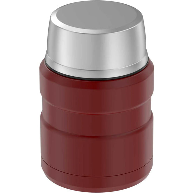 variant:41903167733837 16 oz. Stainless Steel Food Jar w Folding Spoon Matte Red