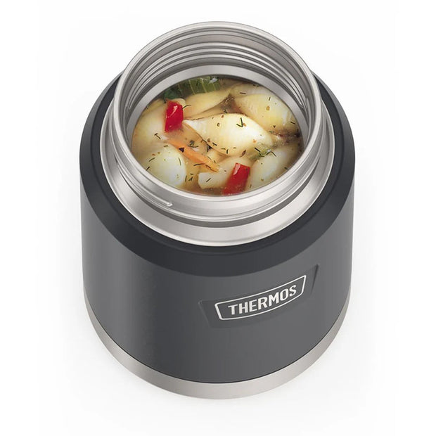 variant:41903143256141 16 oz Stainless Steel Food Jar w/ Spoon Granite