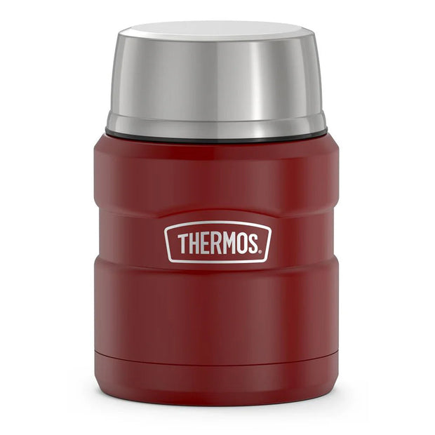 variant:41903167733837 16 oz. Stainless Steel Food Jar w Folding Spoon Matte Red