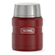 variant:41903167733837 16 oz. Stainless Steel Food Jar w Folding Spoon Matte Red