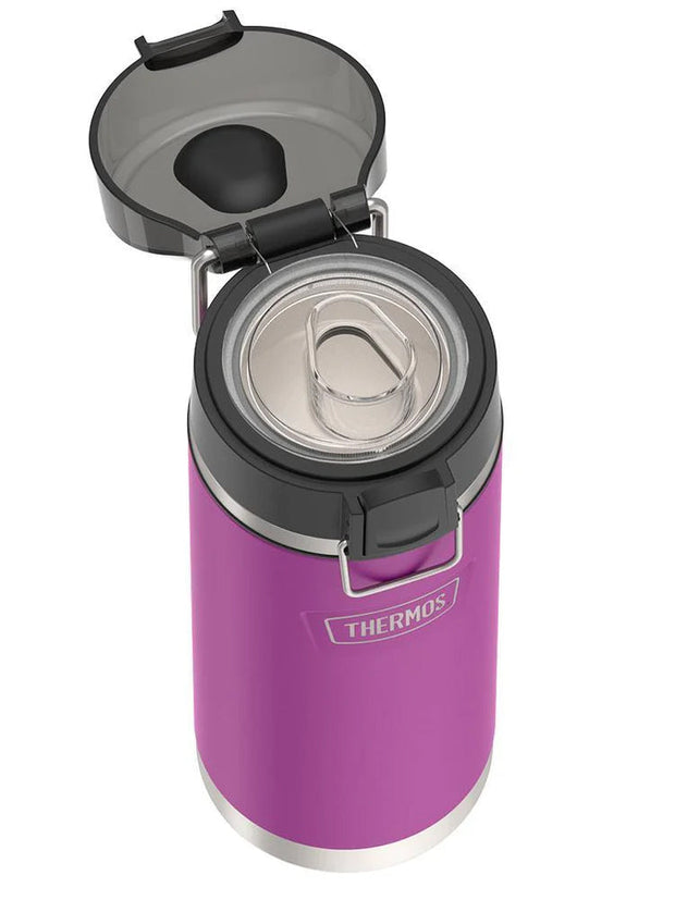 variant:41903165210701 Thermos 18 oz Stainless Steel Kids Water Bottle w/ Spout Lid Plum