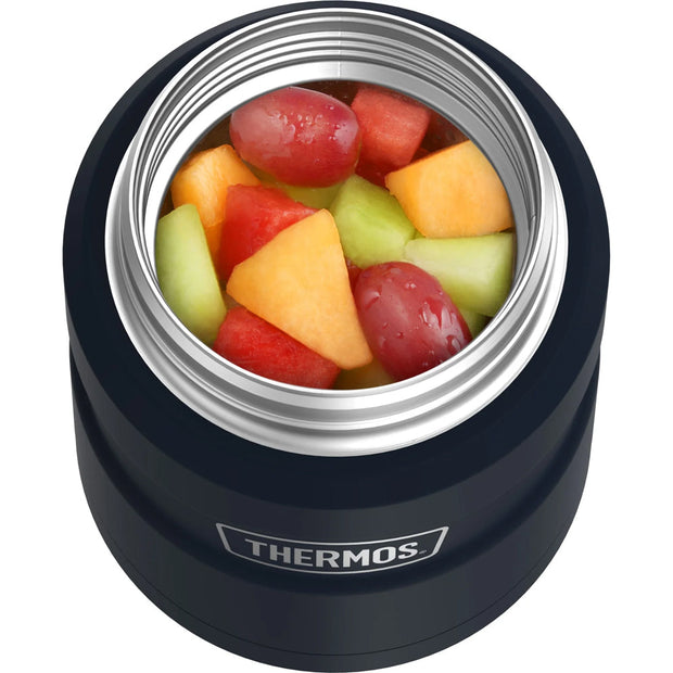 variant:41903167701069 16 oz. Stainless Steel Food Jar w Folding Spoon Matte Midnight Blue